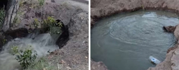 Una vecina filmó como contaminan el agua de riego por una desviación mal hecha 