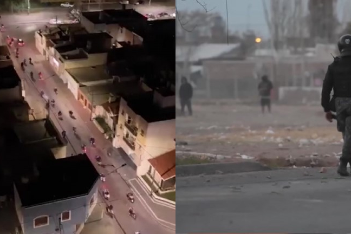  unas 20 personas, la mayoría hombres jóvenes, rompieron a patadas las puertas de blindex de una carnicería 