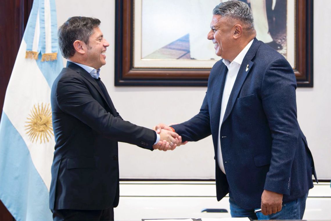 Claudio Tapia y Axel Kicillof rubricaron el convenio por el uso del estadio Único Diego Armando Maradona